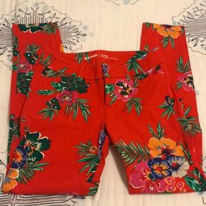 Hawaiian print pixie pants